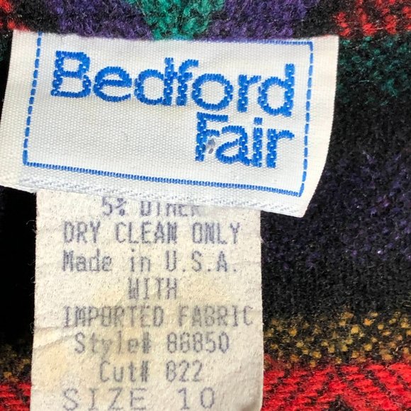 Vintage-USA Made-Bedford Fair-Short Wool Blend Blazer-Sz M - Picture 3 of 6